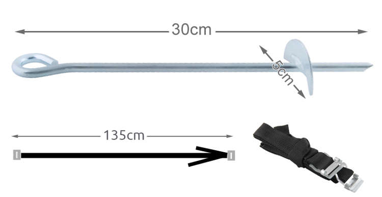 Kotwy mocujące do trampoliny - zestaw 4szt. - obrazek 7