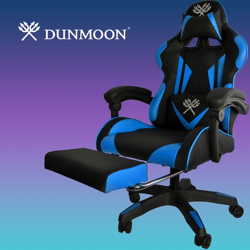 Fotel gamingowy - czarno - niebieski Dunmoon - obrazek 3