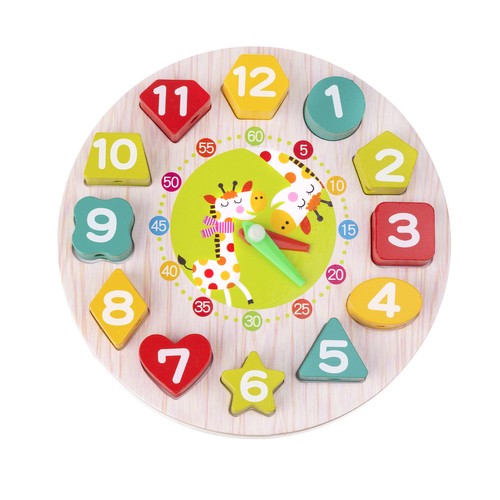 Zegar drewniany zabawkowy - obrazek 2