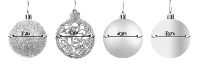 Bombki choinkowe zestaw 100 szt + gwiazda srebrne - obrazek 7