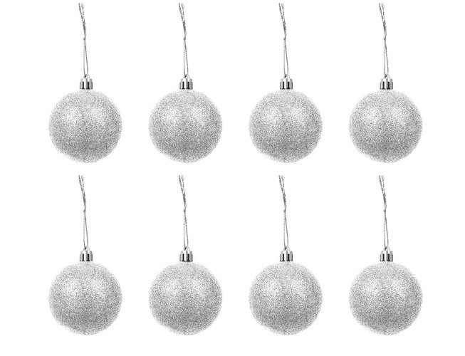 Bombki choinkowe zestaw 100 szt + gwiazda srebrne - obrazek 8