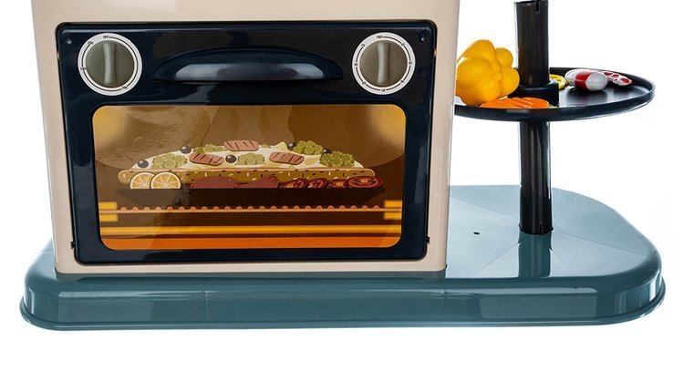 Kuchnia zabawkowa 72cm niebieska + para - obrazek 11