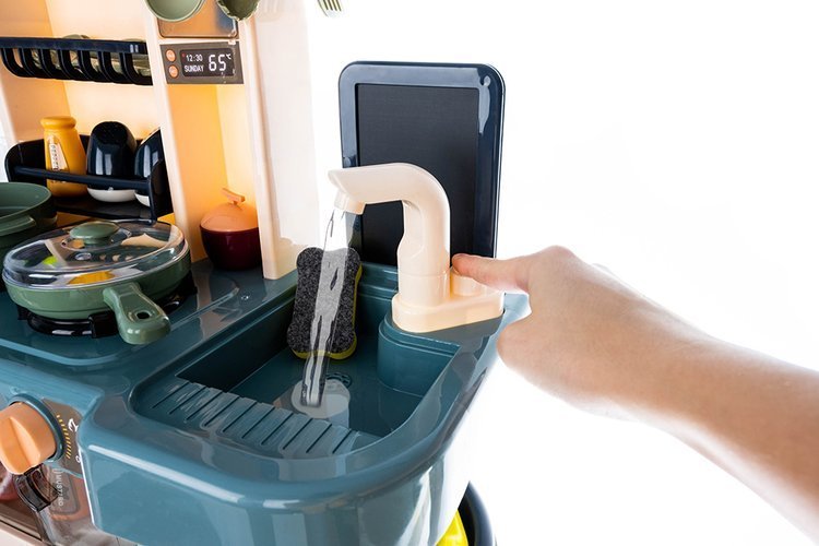 Kuchnia zabawkowa 72cm niebieska + para - obrazek 10