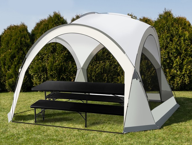 Stół ogrodowy składany 180cm + 2 ławki- czarny - obrazek 13