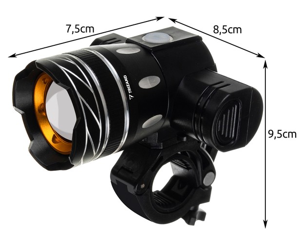 Lampka rowerowa T6 USB + tylne światło - obrazek 12