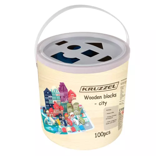Klocki drewniane- miasto 100szt. Kruzzel 19159 - obrazek 16