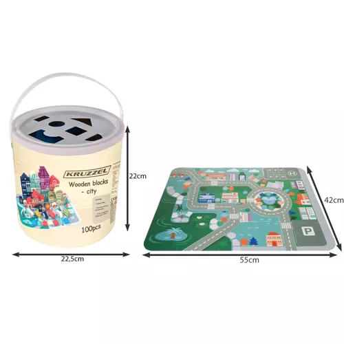 Klocki drewniane- miasto 100szt. Kruzzel 19159 - obrazek 3