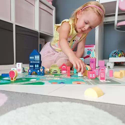 Klocki drewniane- miasto 100szt. Kruzzel 19159 - obrazek 4