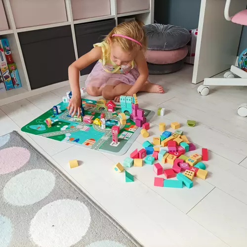 Klocki drewniane- miasto 100szt. Kruzzel 19159 - obrazek 6