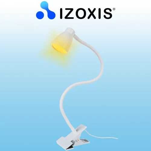 Lampka biurkowa z klipsem- biała Izoxis 19455 - obrazek 2