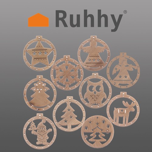 Bombki drewniane - 10 szt - obrazek 2