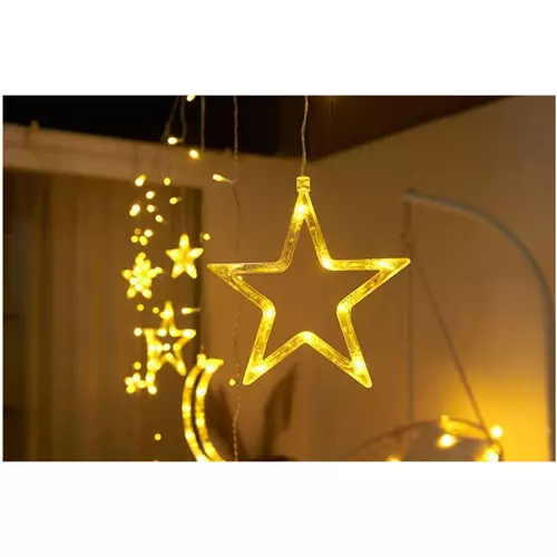 Kurtyna świetlna 138 LED USB- ciepły biały KŚ19758 - obrazek 4