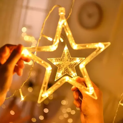 Kurtyna świetlna 138 LED USB- ciepły biały KŚ19758 - obrazek 7