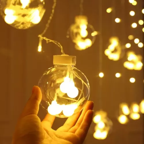 Kurtyna świetlna 108LED USB ciepły biały KŚ19736 - obrazek 4