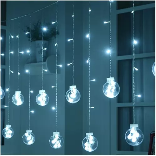 Kurtyna świetlna 108LED USB- zimny biały KŚ19770 - obrazek 3