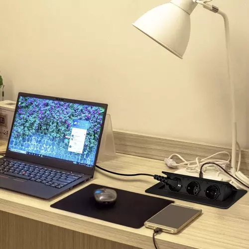 Gniazdo chowane w blat- potrójne Izoxis 21659 - obrazek 10