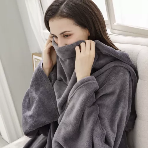 Bluza- kocoszlafrok jasnoszary Ruhhy 22649 - obrazek 4