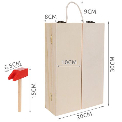 Skrzynka + zestaw narzędzi drewnianych 22697 - obrazek 3