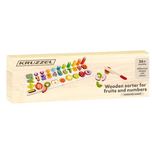 Sorter drewniany na owoce i cyfry 22607 - obrazek 5