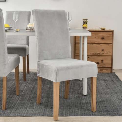 Pokrowiec na krzesło- szary welur Ruhhy 22979 - obrazek 11