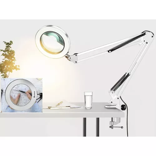 Lampa kosmetyczna z lupą- biała Izoxis 23894 - obrazek 5