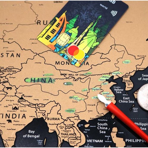 Mapa świata - zdrapka z flagami + akcesoria 23442 - obrazek 3