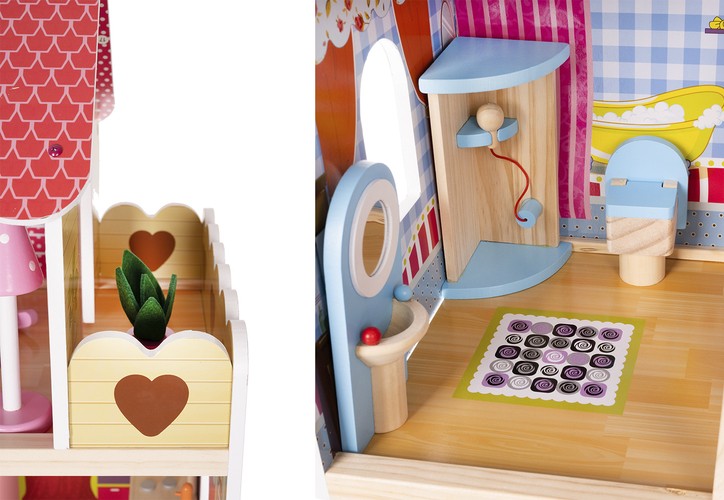 Domek drewniany dla lalek - willa D11252 - obrazek 6