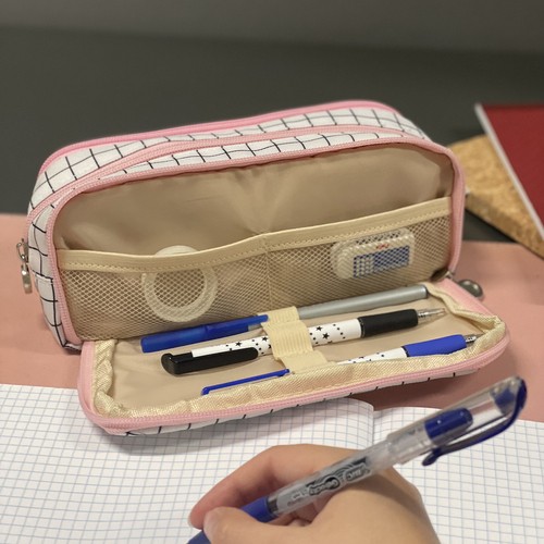 Piórnik rozkładany potrójny - w kratkę Maaleo24514 - obrazek 10