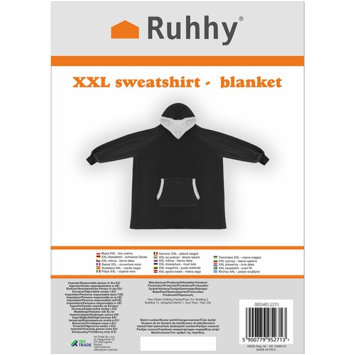 Bluza XXL - koc czarny Ruhhy 24403 - obrazek 2