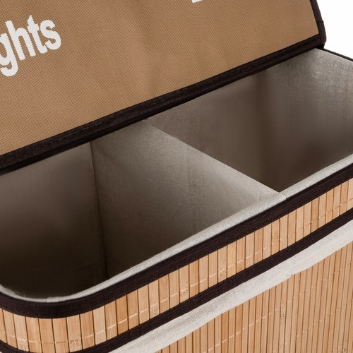 Kosz bambusowy na pranie - dwukomorowy Ruhhy 24269 - obrazek 6